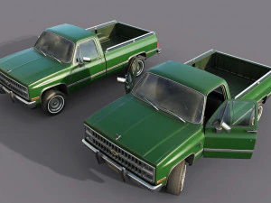chevrolet c10 1982 green 3D Model