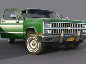chevrolet c10 1982 green 3D Modell