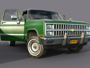 chevrolet c10 1982 green 3D Model