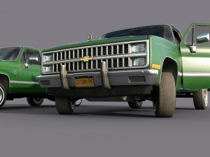 chevrolet c10 1982 green 3D Modell