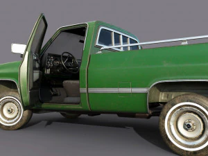 chevrolet c10 1982 green 3D Model