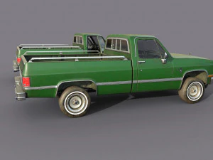 chevrolet c10 1982 green 3D Model