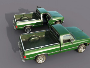 chevrolet c10 1982 green 3D Modell