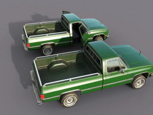 chevrolet c10 1982 green 3D Model