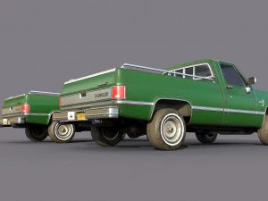 chevrolet c10 1982 green 3D Model