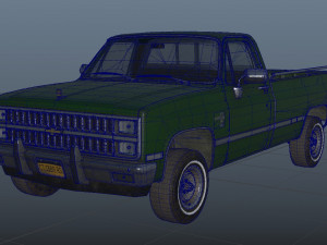 chevrolet c10 1982 green 3D Modell