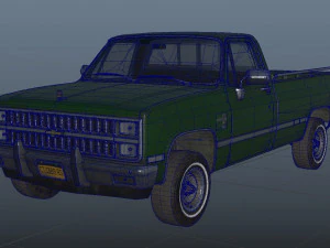 chevrolet c10 1982 green 3D Model