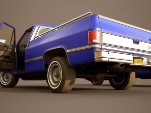 chevrolet c10 1982 blue 3D Model
