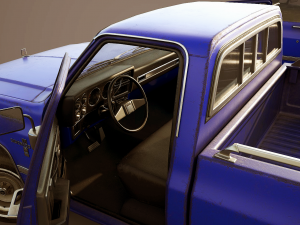 chevrolet c10 1982 blue 3D Model