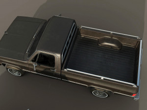 chevrolet c10 1982 black Modelo 3D