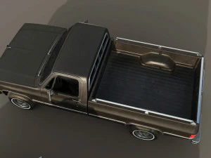 chevrolet c10 1982 black 3D Model