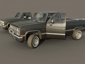 chevrolet c10 1982 black Modelo 3D
