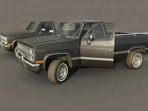 chevrolet c10 1982 black 3D Model