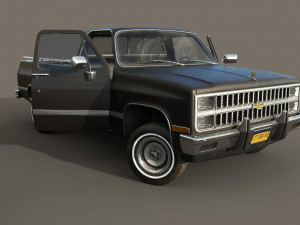 chevrolet c10 1982 black Modelo 3D