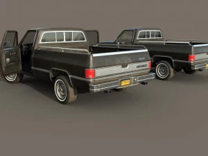 chevrolet c10 1982 black 3D Model