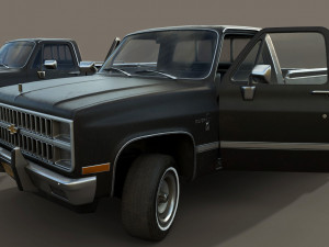 chevrolet c10 1982 black Modelo 3D