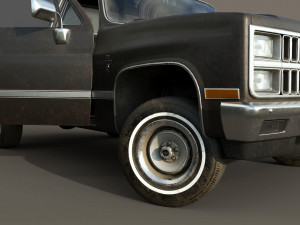 chevrolet c10 1982 black Modelo 3D