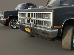 chevrolet c10 1982 black Modelo 3D