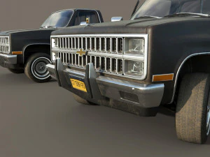 chevrolet c10 1982 black 3D Model