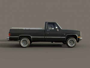 chevrolet c10 1982 black Modelo 3D