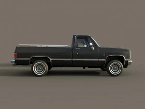 chevrolet c10 1982 black 3D Model