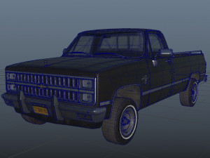 chevrolet c10 1982 black Modelo 3D
