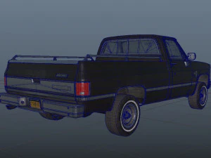 chevrolet c10 1982 black 3D Model
