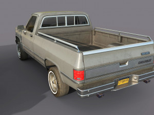 chevrolet c10 1982 grey 3D Model