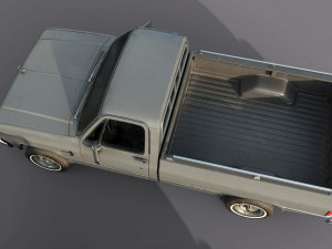 chevrolet c10 1982 grey 3D Model