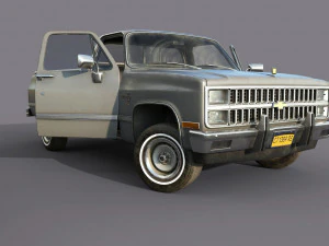 chevrolet c10 1982 grey 3D Model
