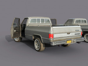 chevrolet c10 1982 grey 3D Model