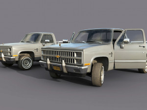 chevrolet c10 1982 grey 3D Model