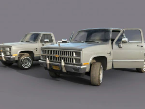 chevrolet c10 1982 grey 3D Model