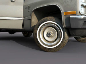 chevrolet c10 1982 grey 3D Model