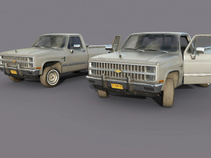 chevrolet c10 1982 grey 3D Model