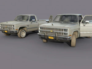 chevrolet c10 1982 grey 3D Model