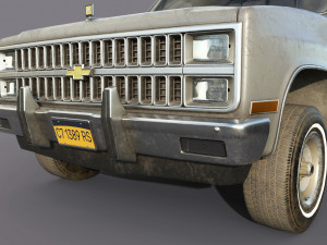 chevrolet c10 1982 grey 3D Model