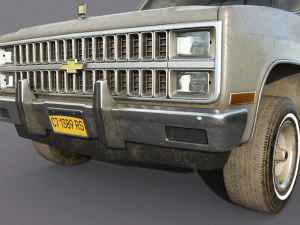 chevrolet c10 1982 grey 3D Model