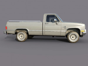 chevrolet c10 1982 grey 3D Model