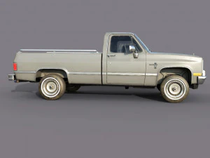 chevrolet c10 1982 grey 3D Model