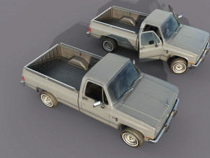 chevrolet c10 1982 grey 3D Model