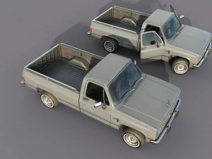 chevrolet c10 1982 grey 3D Model