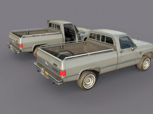 chevrolet c10 1982 grey 3D Model
