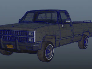 chevrolet c10 1982 grey 3D Model
