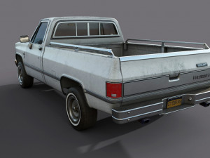 chevrolet c10 1982 white 3D Model