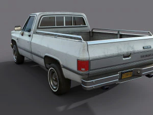 chevrolet c10 1982 white 3D Model
