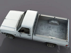 chevrolet c10 1982 white 3D Model