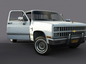 chevrolet c10 1982 white 3D Model