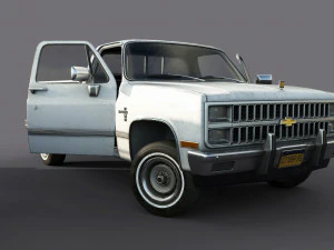 chevrolet c10 1982 white 3D Model