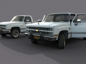 chevrolet c10 1982 white 3D Model